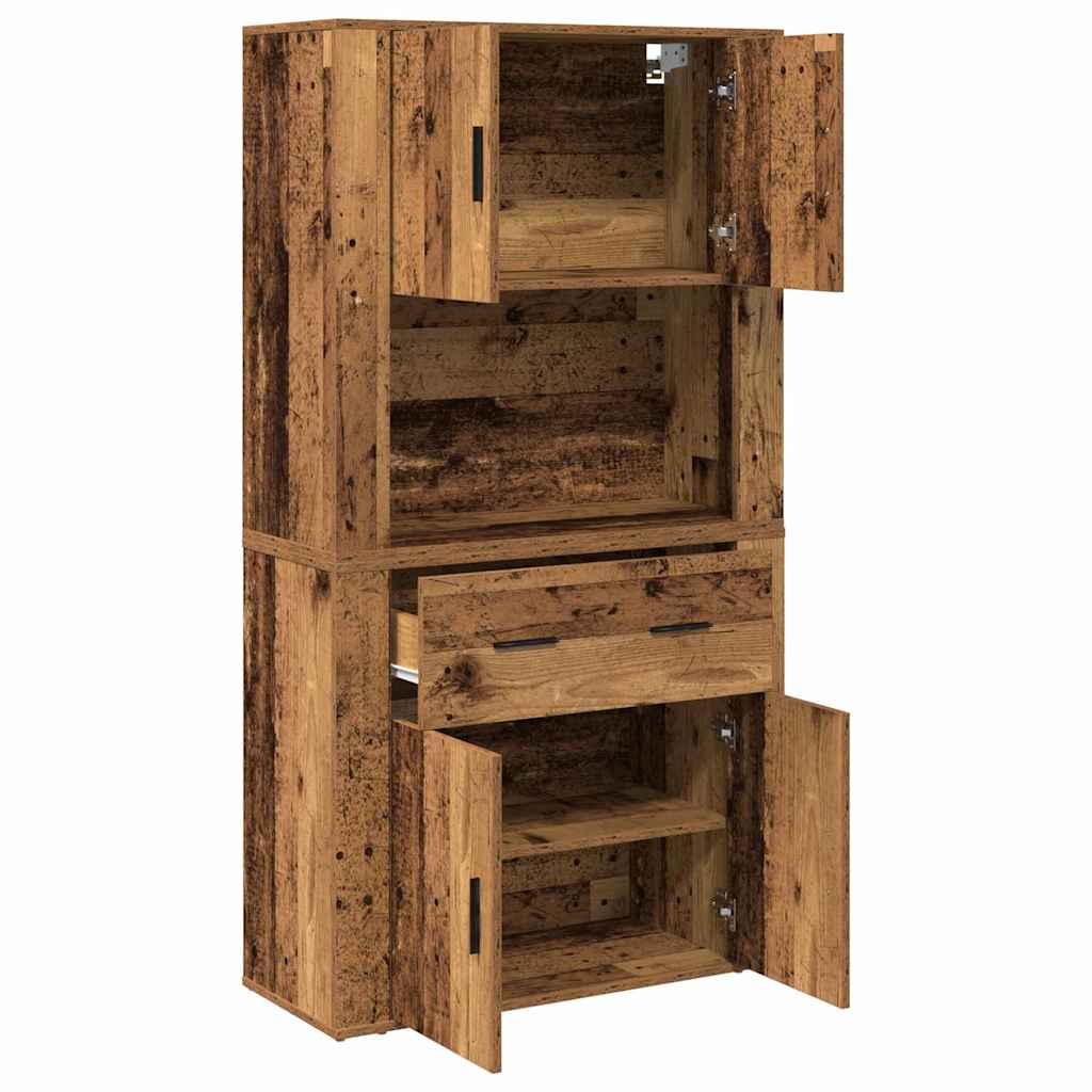 Highboard with Drawers Reclaimed Wood 80 x 33 x 150 cm Wood Based Material