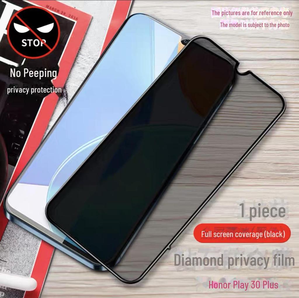 Закаленное стекло на весь экран для Play 30 Plus/20 Pro/20/9A - Антисиний свет, Защита от отпечатков пальцев, Защита от подглядывания - 30M