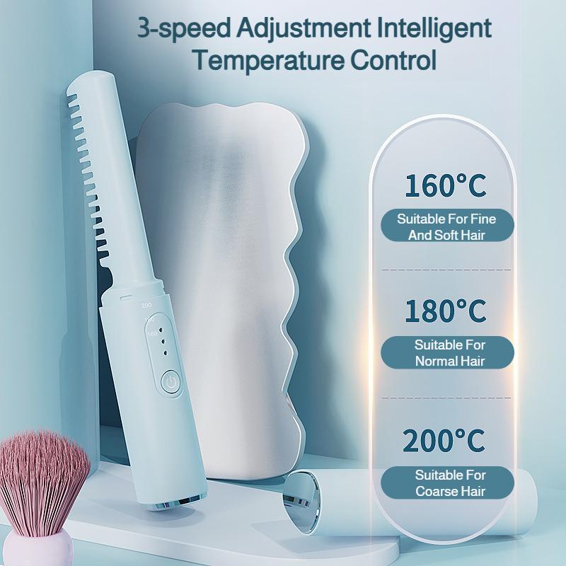 Беспроводная ленивая расческа мини портативная USB зарядка щипцы для завивки маленькая завивка выпрямление двойного назначения беспроводная расческа