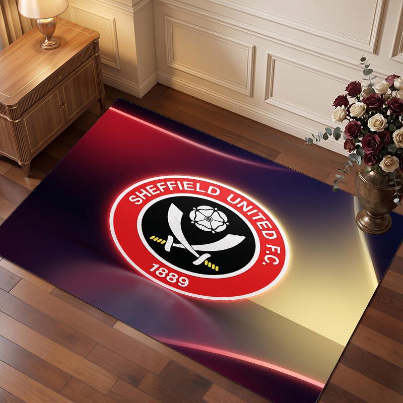 Футбольный принт Sheffield United, Ковер из хрустального бархата, Удобный, Впитывающий воду, Нескользящий, Ковер для пола в помещении