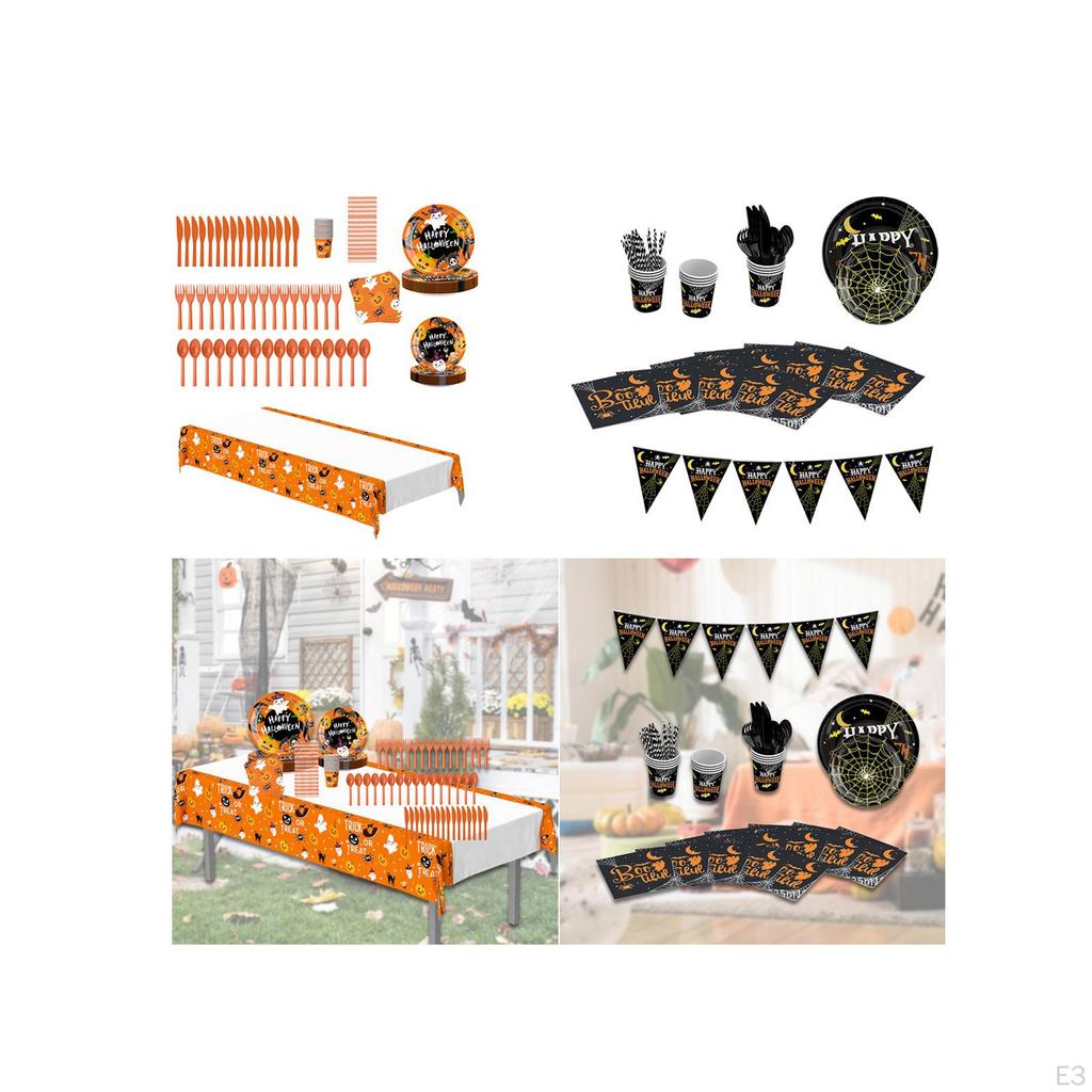 Хэллоуин одноразовая посуда декор для вечеринки на тематический карнавал праздник оранжевый