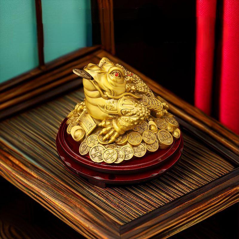 Fengshui Zhaocai полностью медная золотая жаба украшение сокровище золотая цикада трехногая жаба открытие магазина подарок бронзовые артефакты