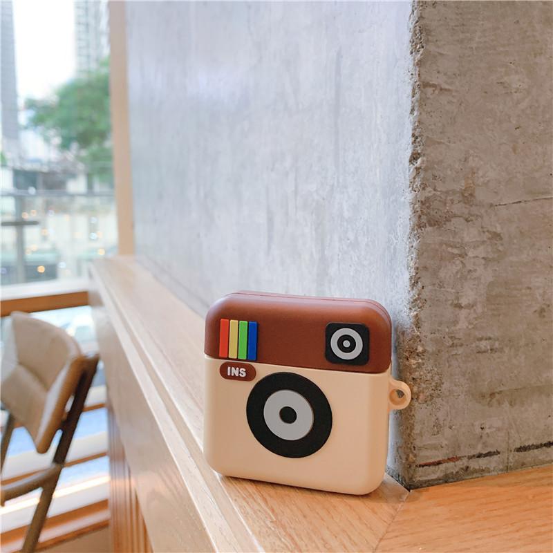 New ins creative cute camera AirPods protective case universal silicone apple bluetooth headset cover for women