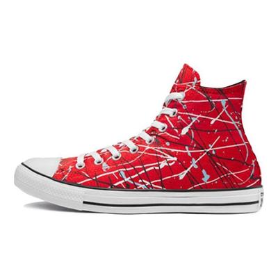 Chuck Taylor All Star Удобные Универсальные Высокие Кеды из Канваса Унисекс Красный Всплеск 170806C