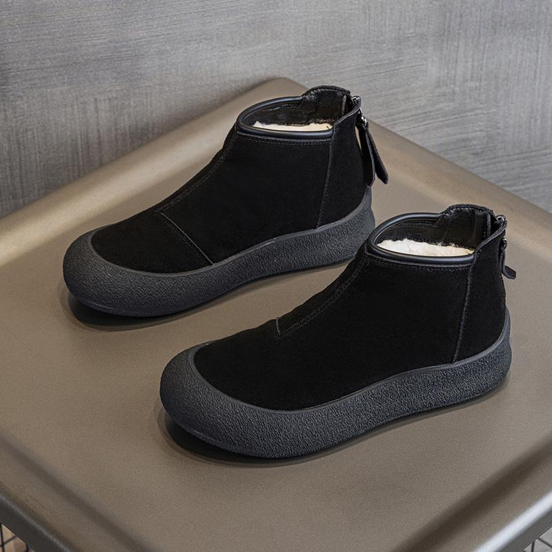 Модные зимние ботинки AIYUQI для женщин, большой размер, 2025, зима, натуральная кожа, женские короткие ботинки, утолщенные теплые зимние ботинки для женщин