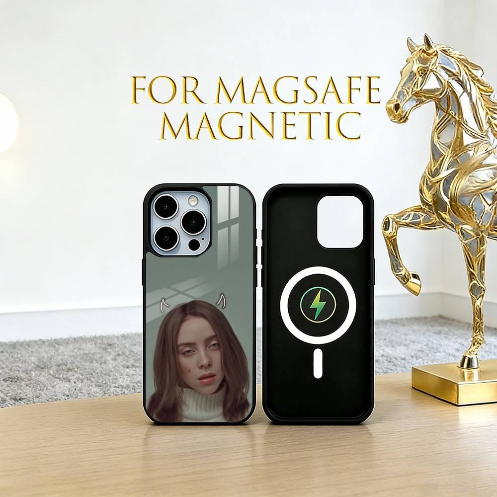 Чехол для телефона Billie Eilish для iPhone 17, 16, 15, 14, 13, 12, 11 Plus, Pro, магнитный, для Magsafe, беспроводной зарядки