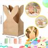 12PCS Cartoon Easter Rabbit Candy Gift Box with Ribbon Bow 3D Bunny Ear Rabbit Cookie Bag Kraft Paper DIY Party Favor Bag
