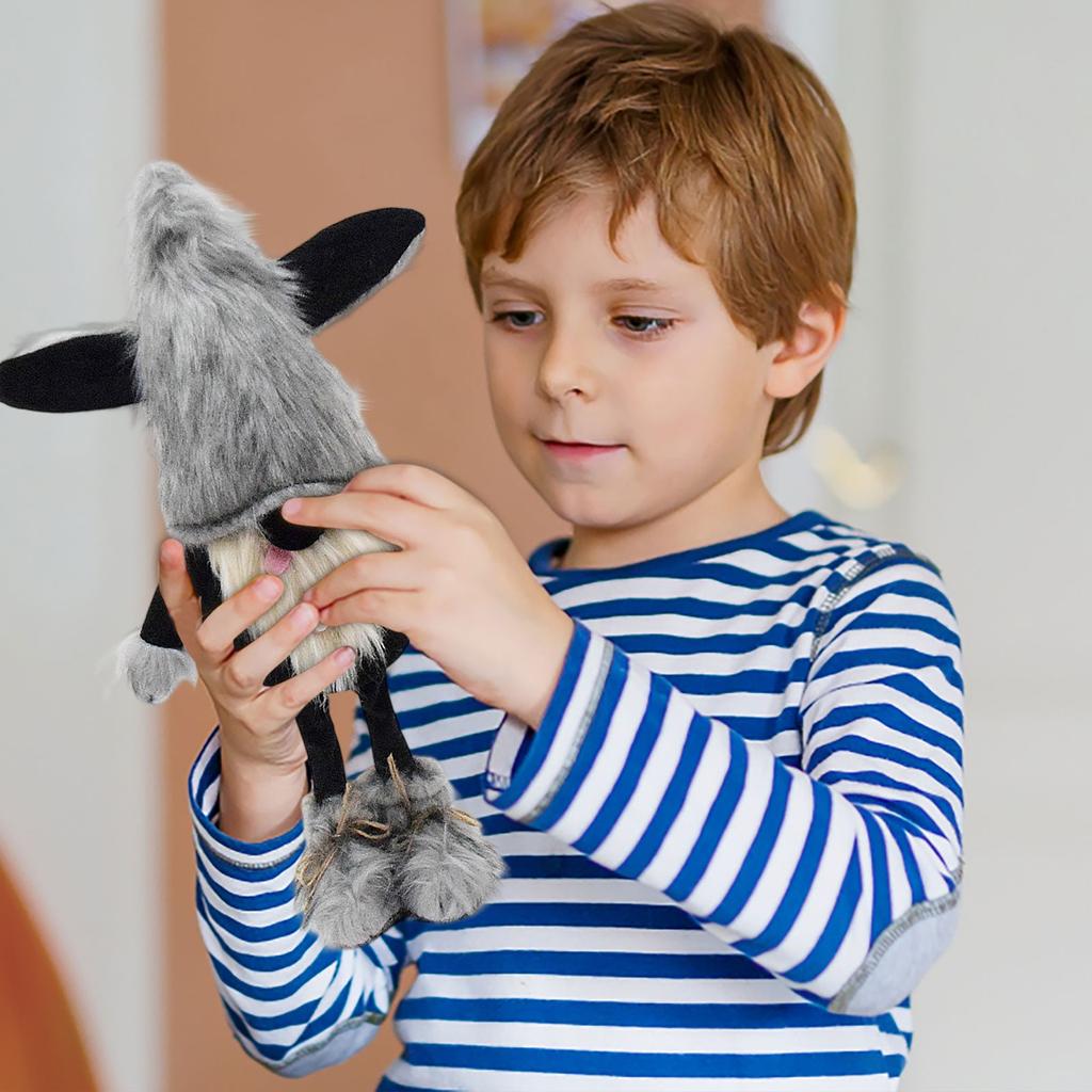 Милая черная собачка-гоблин, безликая кукла, украшение в виде собаки-гнома с высунутым языком