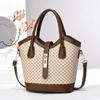 Autumn and Winter New Women's Printed Bucket Bag High-end Women's Handbag Large Capacity Crossbody Bag Lady Casual Shoulder Bag