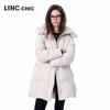 Jinyujie Women's Thickened Hooded Mid-Length Down Jacket