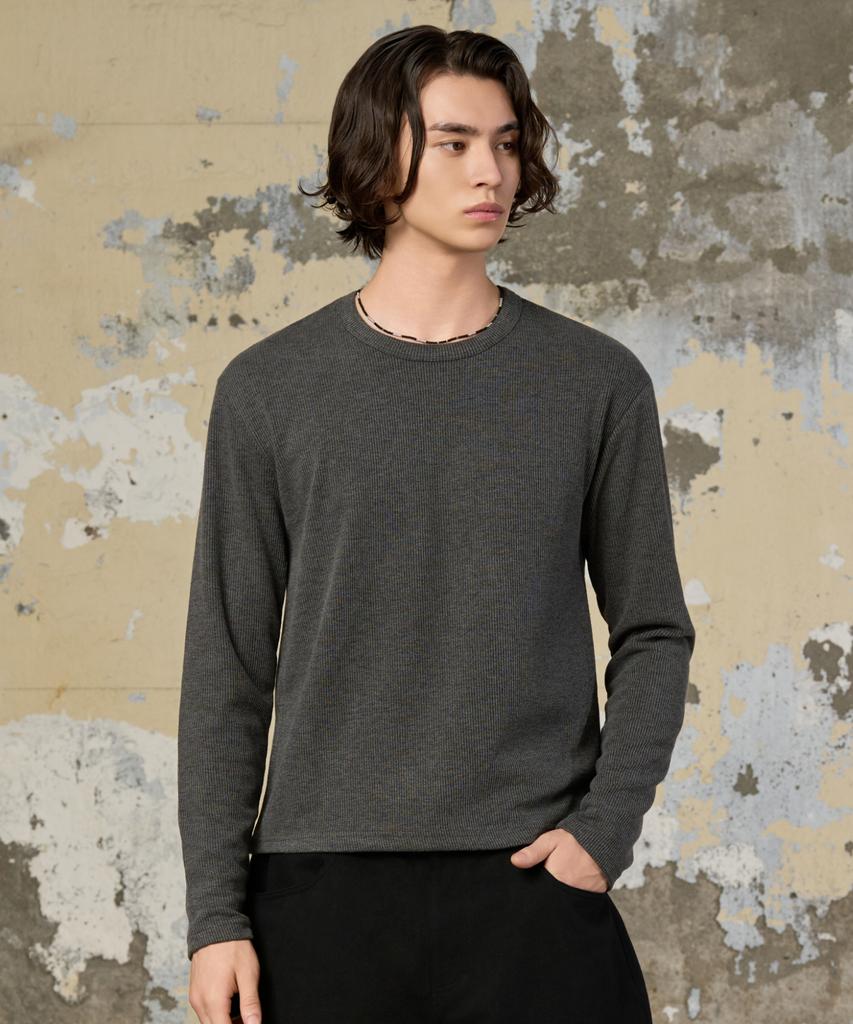 HYOJI Ribbed Round Crop T-Shirt (4 Colors)