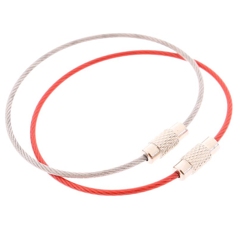 10 шт. брелок из нержавеющей стали веревка проволочный кабель петля винт замок гаджет кольцо