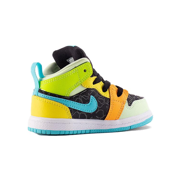 Jordan Air Jordan 1 Mid SE Slip Resistant Cushioning Mid top Toddler Shoes Black Infant And Toddler BQ6933-037