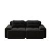 Boneless Modular Sofa, Modern Living Room Sofa with Deep Seat, Comfortable Corduroy Cloud Sofa, Loveseat Small Sofa, Sofa Bed, Black