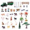 Farm Exploration Decoration Set 21 Piece Realistic Miniature Farm Animals Farmer Figures Imaginative Educational Playset