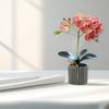 Artificial Potted Plant Faux Moth Orchid Bonsai Desktop Artificial Potted Phalaenopsis Flowers for Home Dining Table Office Desk Decoration