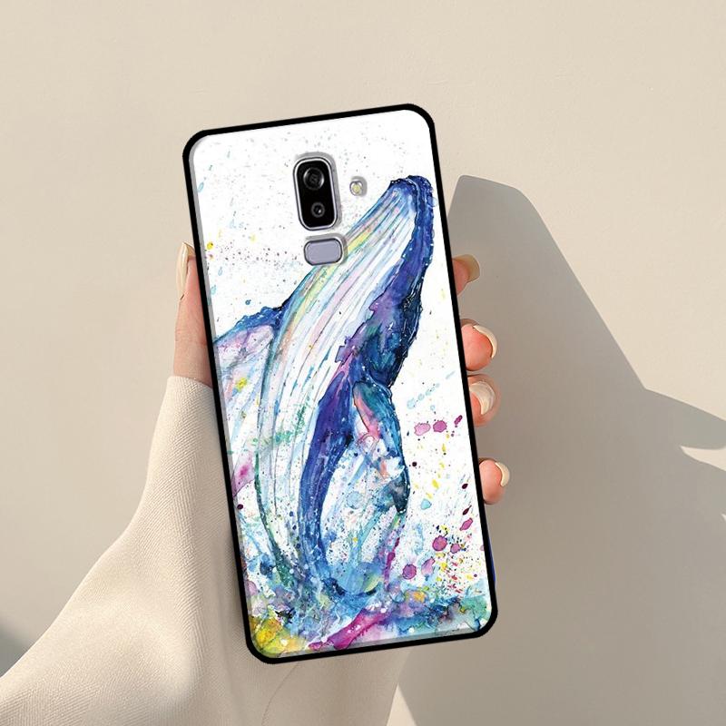 Whale Fish Wave Sea Case For Samsung Galaxy J3 J5 J7 2017 A3 A5 J1 2016 J4 J6 Plus A6 A7 A8 A9 J8 2018 Coque