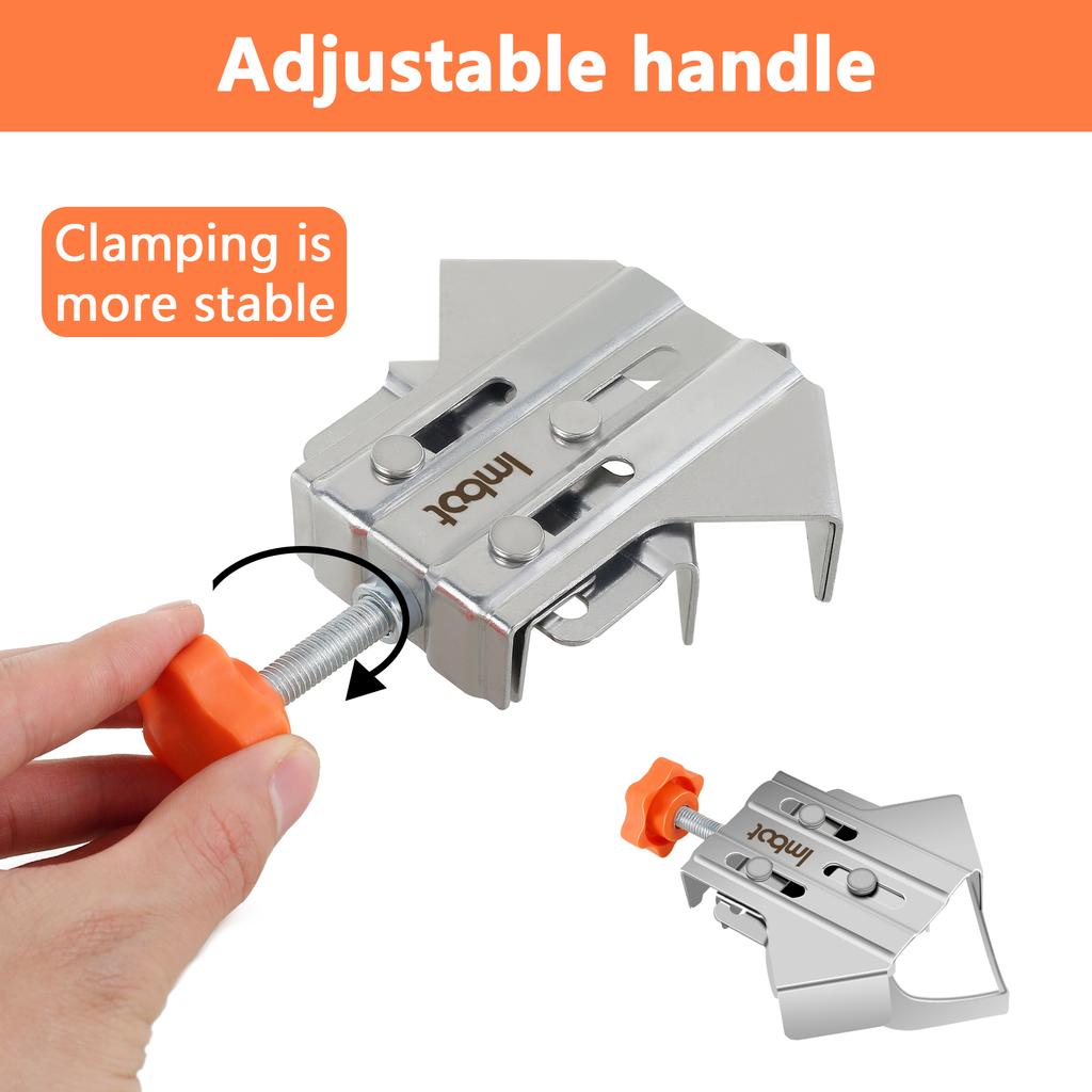 2 шт./комплект угловых зажимов для деревообработки, 90-градусный угловой зажим с регулируемой поворотной губкой для дерева, металлической трубы, стального стержня, стекла