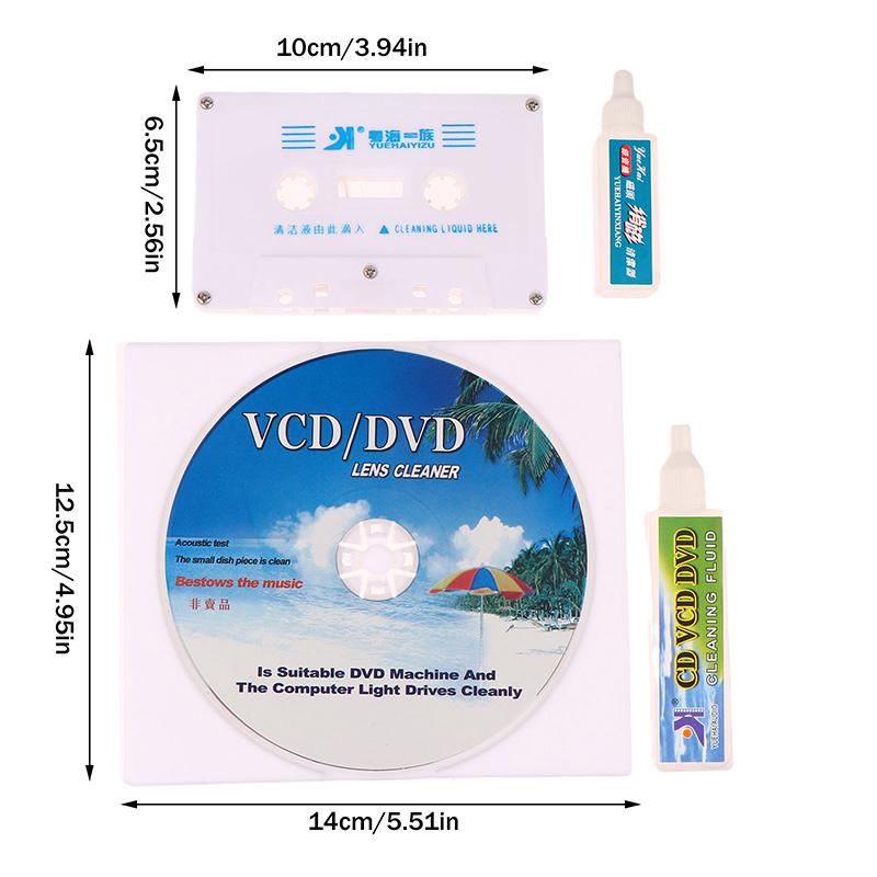 Очиститель линз CD VCD DVD-плеера Очиститель головок аудиокассетной ленты Демагнетизатор Очиститель головок аудиокассетного плеера Влажный/сухой