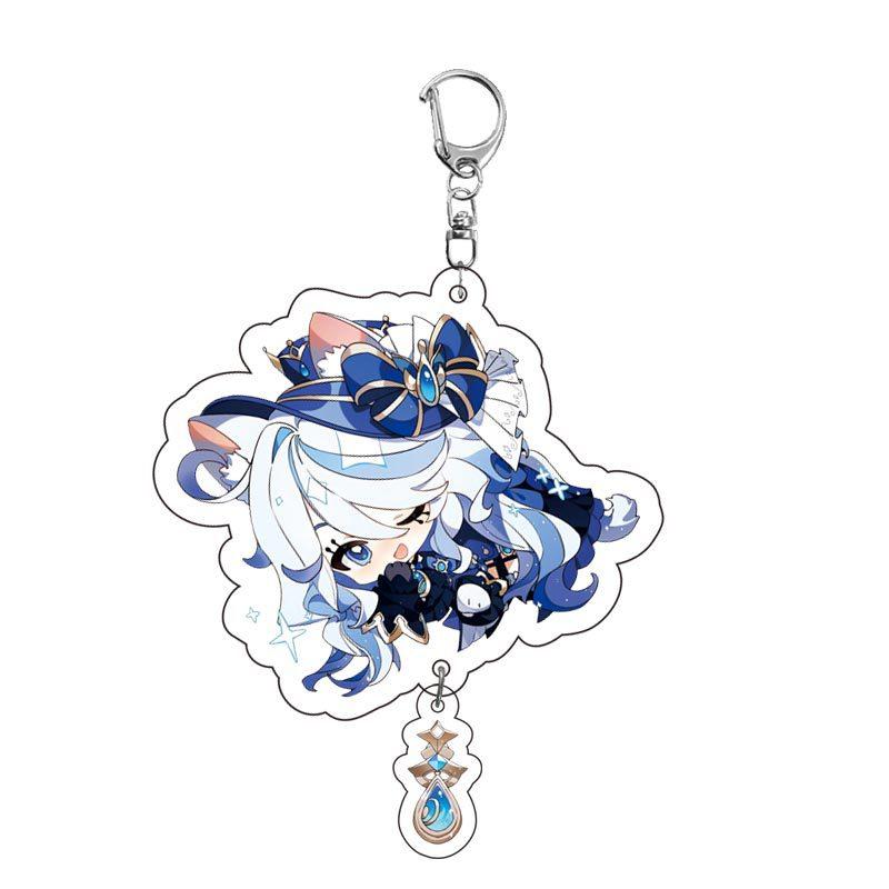 Game Keychains Acrylic Figure School Bag Keychian Holder Key Ring For Children Girl Men Accessories