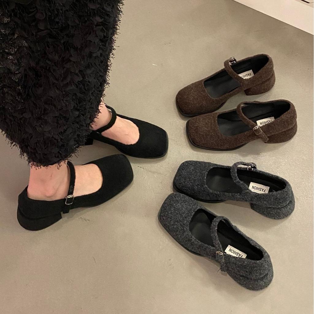 French Mary Jane Single Shoes Women's 2025 Spring New British Style Thick Heel Late Evening Wind Temperament High Heel Small Leather Shoes Women