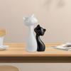 Couple Cat Figurines Animal Sculpture Lovely Tabletop Ornament for Living Room Office Cabinet