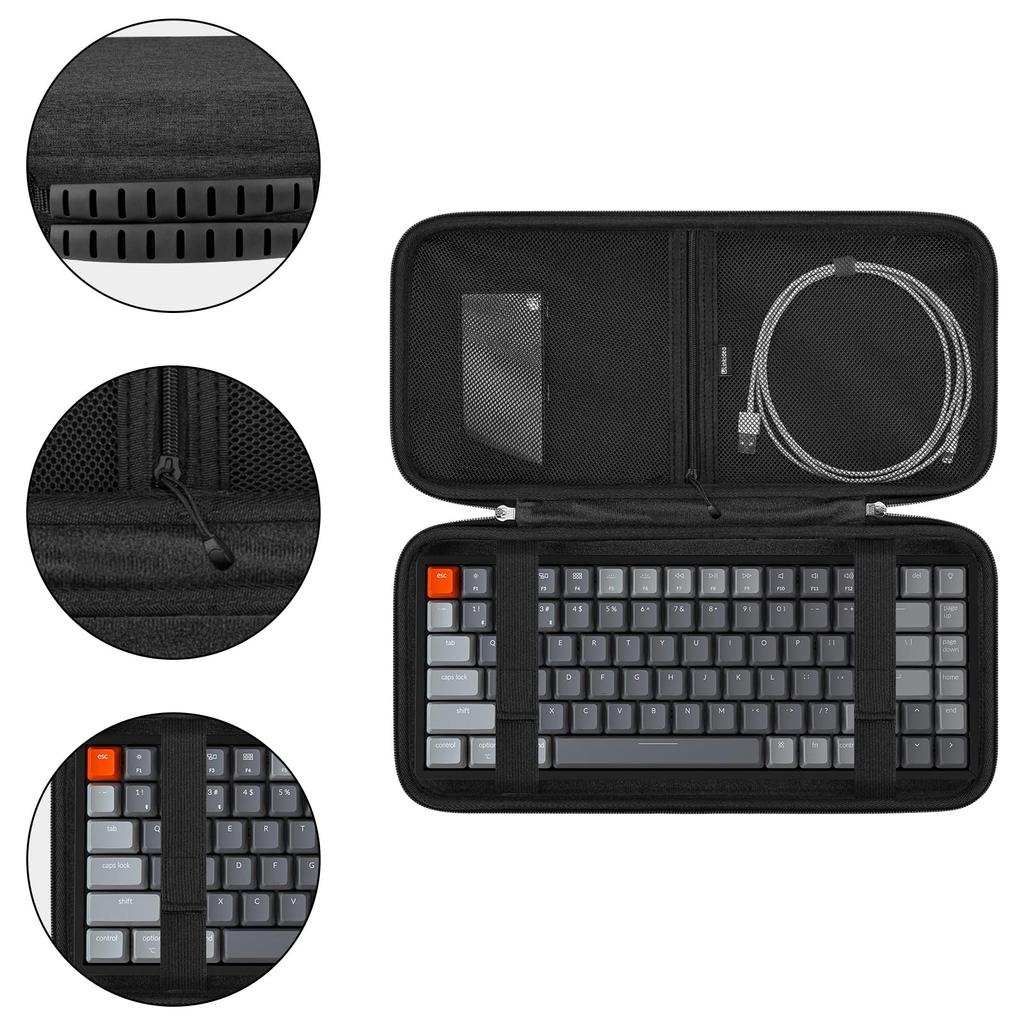 Linkidea Hard Travel Case for Keyboard Computer 84 Key Keyboard Carrying Case Protective Storage Box Bag Compatible with EPOMAKER X Aula AULA F75 F75