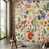 1 Vintage Floral Shower Curtain - Colorful floral and butterfly pattern, machine washable polyester, hooks included