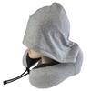 Removable Travel Neck Pillow Adjustable with Storage Bag Hooded Pillow Soft Support Washable Cover U-shaped Pillow with Cap