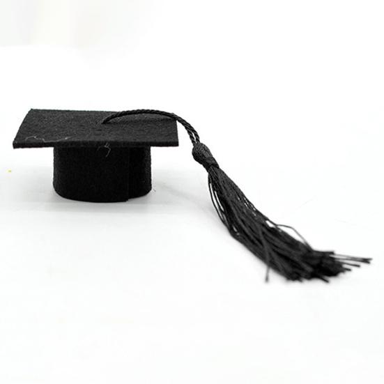 20 шт., фетровая мини-выпускная шляпа бакалавра с кисточками, праздничный Топпер для бутылки вина, товары для выпускного вечера