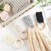 Boho Style Hand Towel Hanger Wooden Ring Towel Ring Holder New Macrame Towel Holder  Bathroom