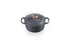 Le Creuset литой эмалированный горшок Signature Cocotte Ronde 16 см графитово-золотая ручка совместима с газовой духовкой IH японского производства [Авторизованный продукт]
