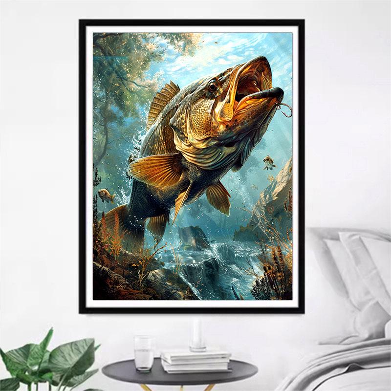 5d DIY Алмазная картина вышивка крестом Рыбалка Алмазная вышивка Мозаика Полный Круглый Дрель Домашний Декор