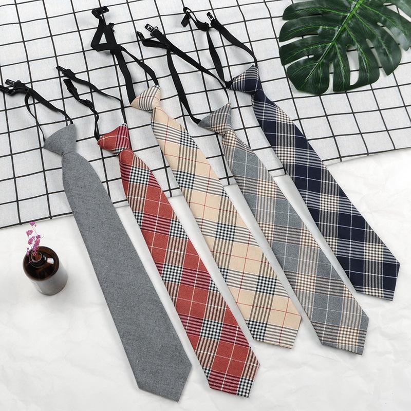 Small Tie Male and Female Students College Style Lazy Plaid Harajuku Trend Japanese JK Uniform