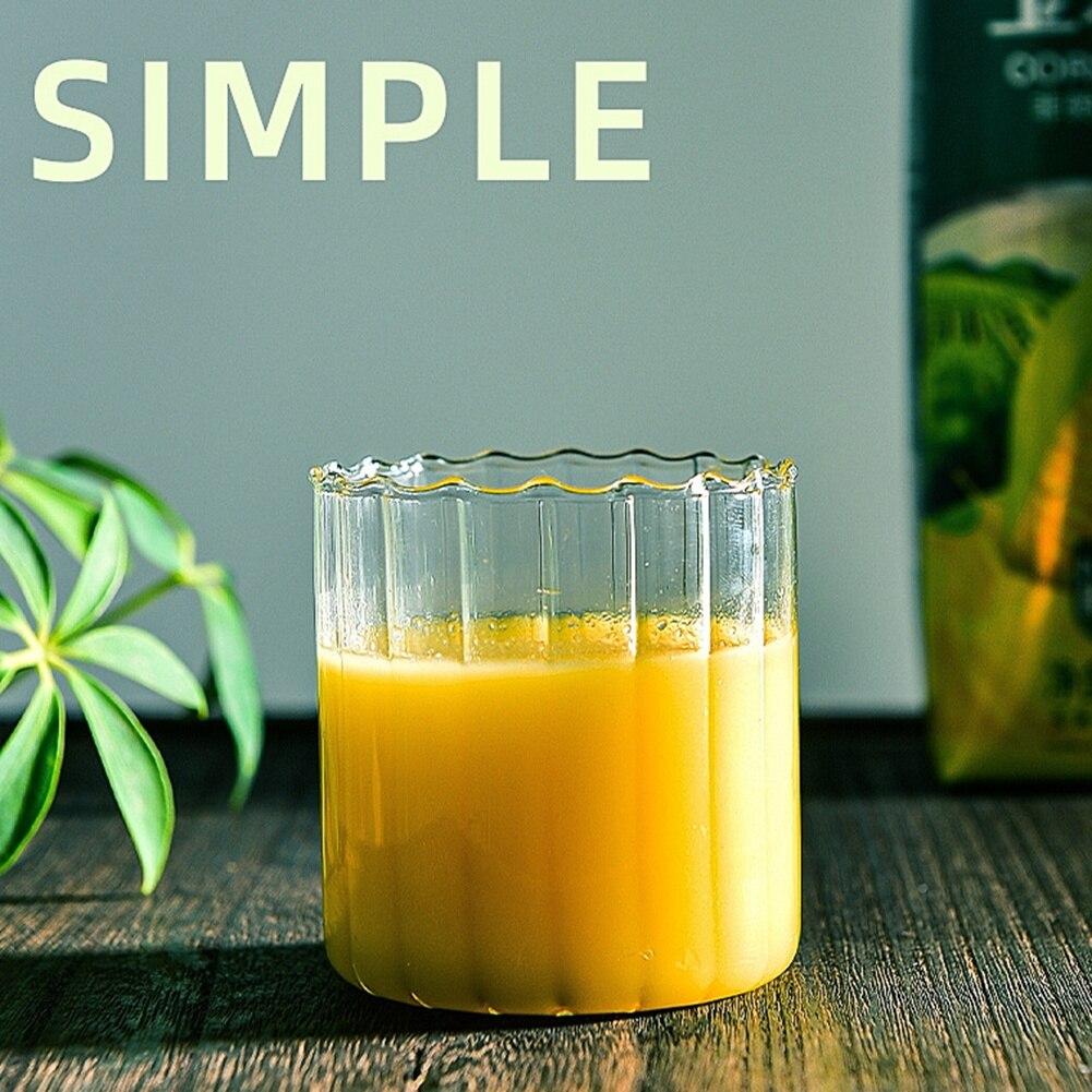 Прозрачная стеклянная кофейная кружка, классическая стеклянная чашка для чая с вертикальными полосками для кофе, чая, напитков