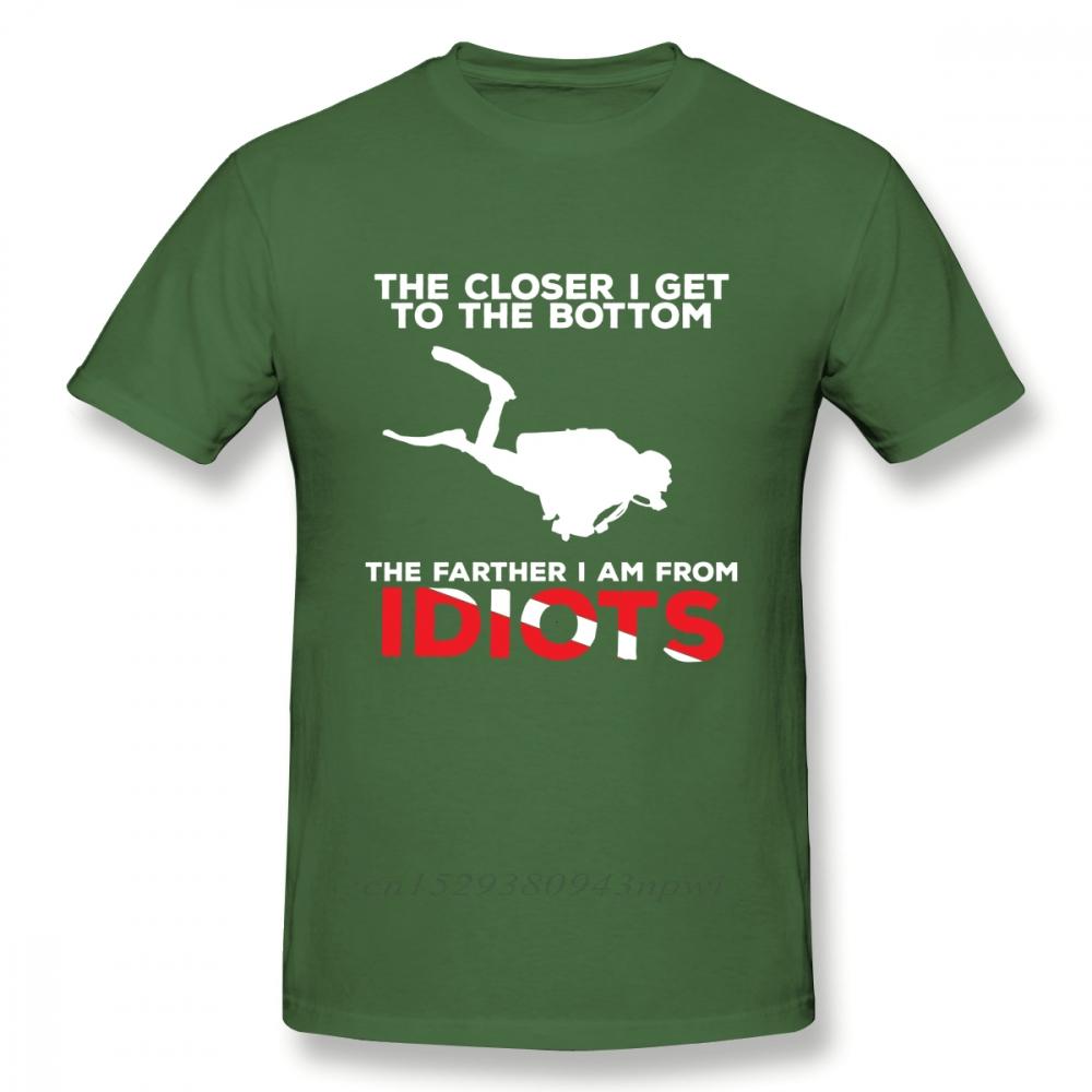 The Closer I Get To The Bottom Scuba Diving Tee Shirt Man Graphic T Shirt Top design Fashion Round Neck