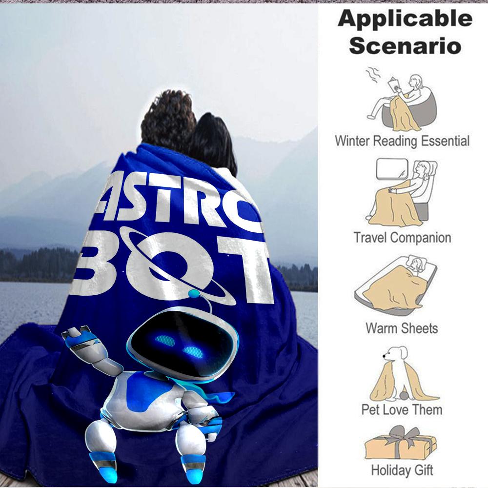 1Pc Astro Bot Adventure Blanket Soft And Comfortable Casual Warm Camping Travel Christmas Halloween Xmas Gift M924590