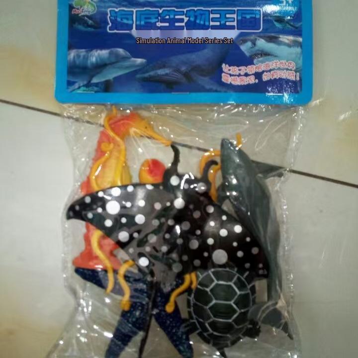 Детский игровой набор из мягкой резины «Морские животные»: Черепаха, Осьминог, Морской конёк, Акула