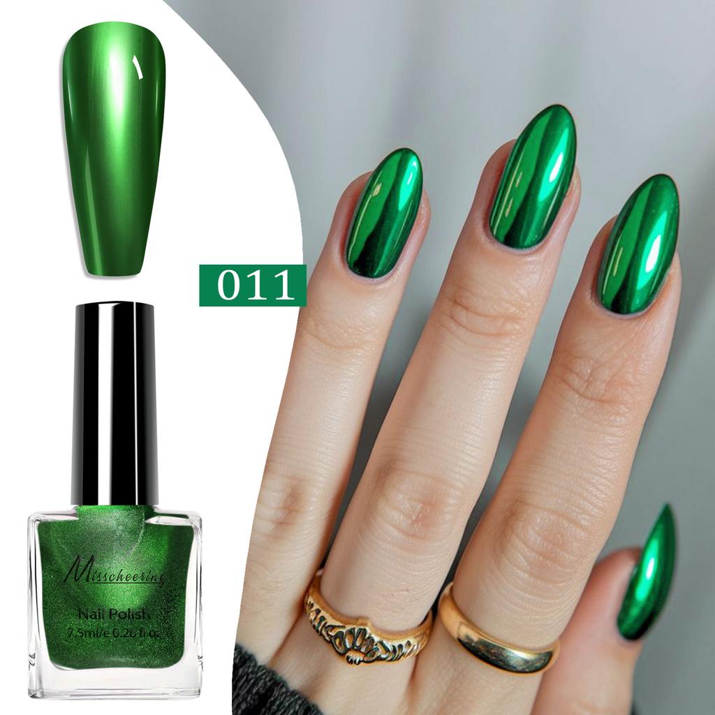 Metallic Mirror Effect Pro Chrome Finish Nail Polish Set No Light Cure Required Fast-Drying High-Shine DIY Manicure