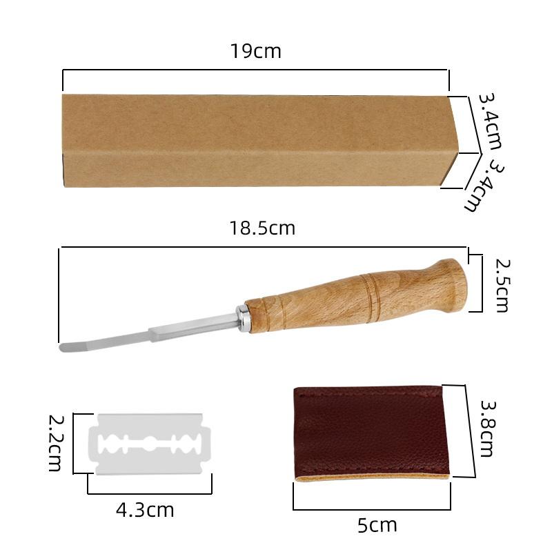 Резак для хлеба Лезвия для французского хлеба Кухонные гаджеты Обычное дерево с длинной ручкой Аксессуары для выпечки Европейский стиль Изогнутая арка Нож для тостов