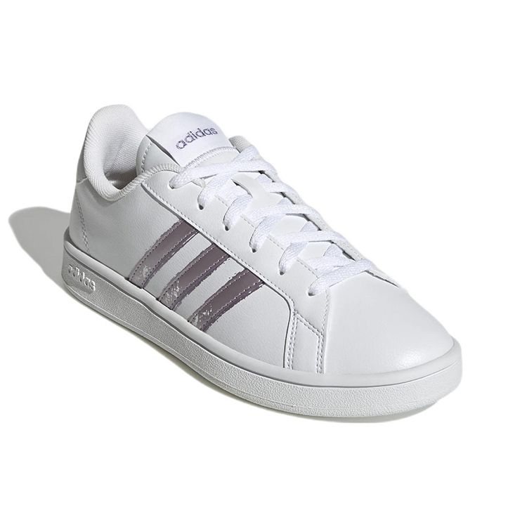 Adidas Grand Court Beyond White Matte Purple Metallic Женские кроссовки Cloud-White GW9247