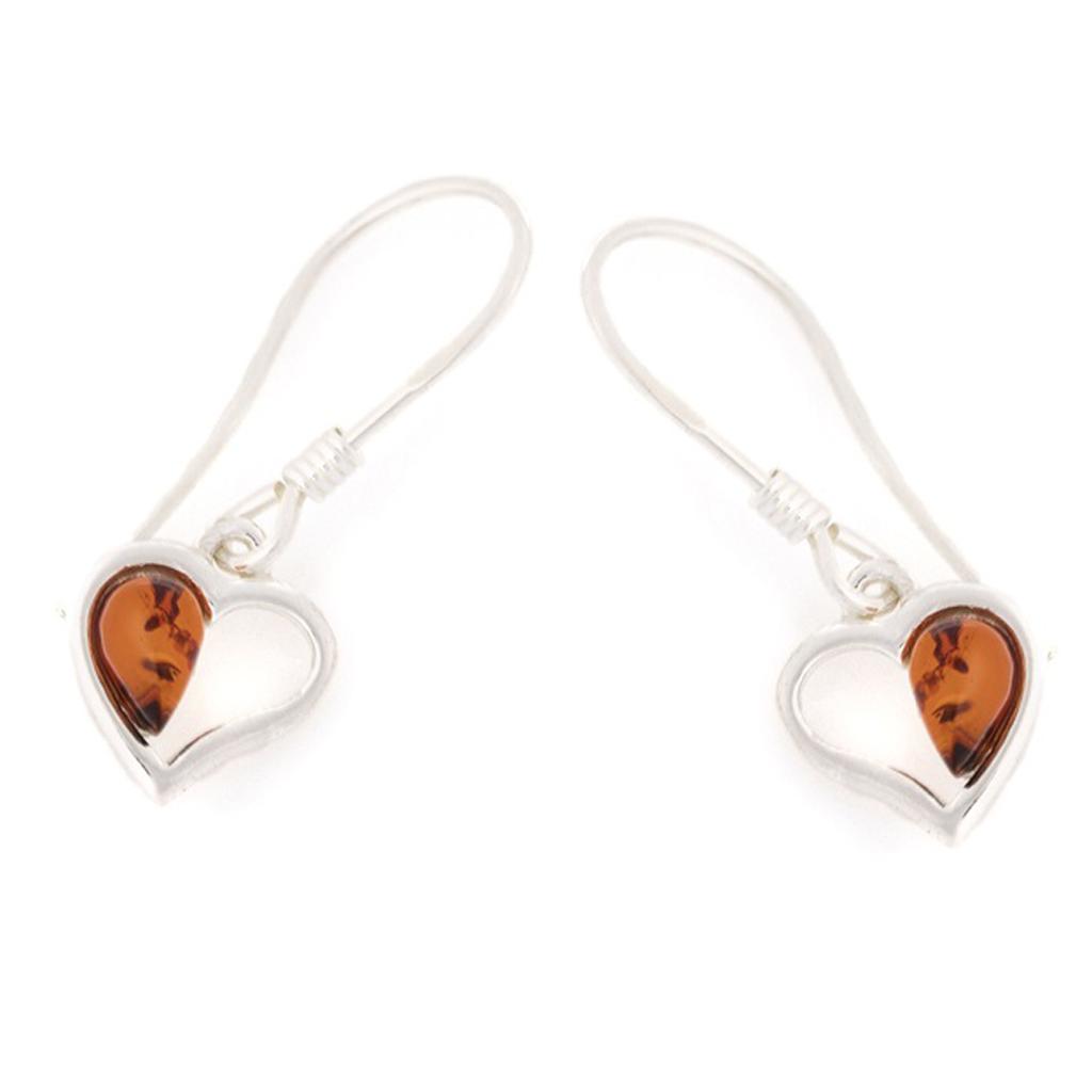 Les Trésors De Lily [R5527] - Artisanal Silver Earrings 'Inspiration' Amber Cognac (rhodium) - 10x9mm