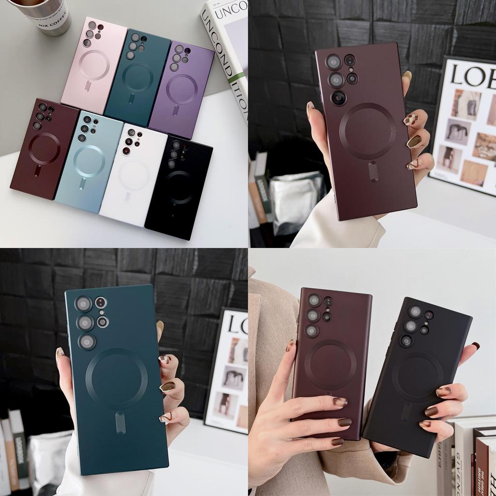 Магнитный мягкий чехол для Samsung S21 Ultra с матовой поверхностью и ударопрочностью для элегантной защиты