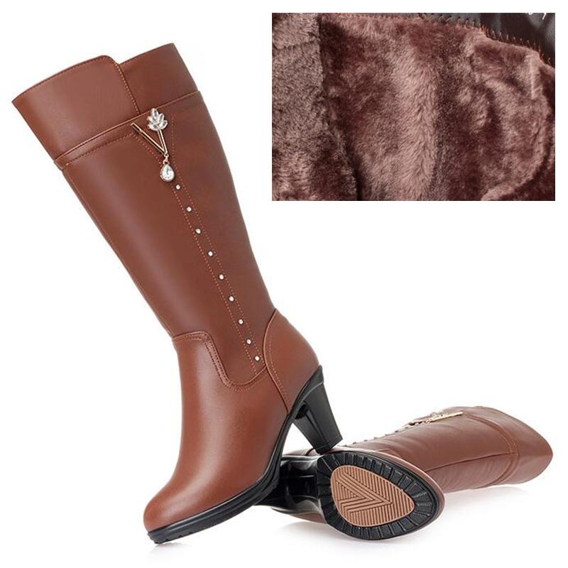 Faux leather women boots