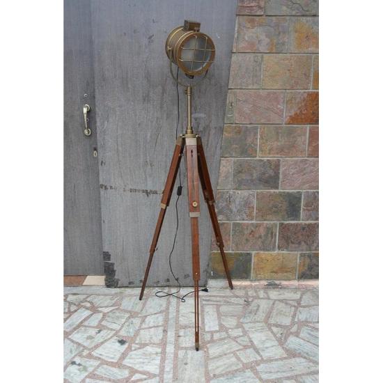 Антикварный прожектор со штативом, напольный прожектор, современная студия со штативом, регулируемая подставка, напольный прожектор, промышленный коричневый домашний декор
