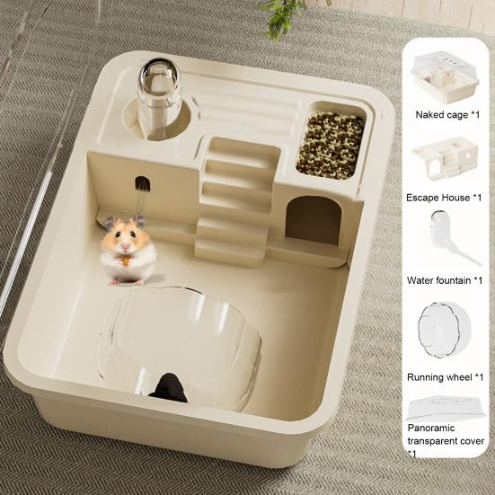 Большая клетка для хомяка, открывающаяся сверху, клетки для морских свинок с бутылкой с водой, колесо для упражнений, двухслойный домик для маленьких животных, для кролика, мышей, ежа