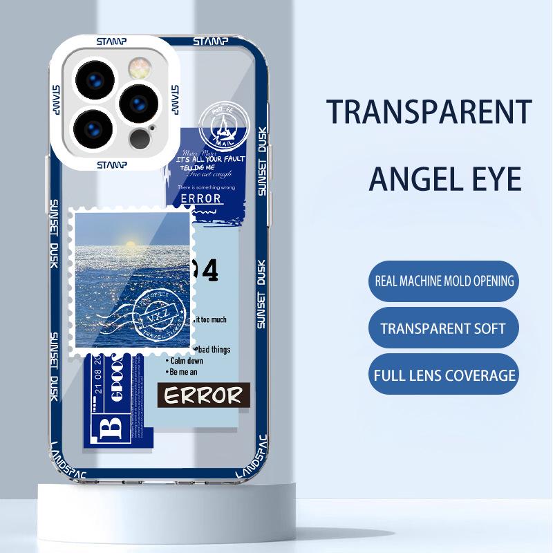 Apple 13/14 Прозрачный Ретро Иллюстрация и Apple 11 Literary Spliced XS Soft Shell Max Полное покрытие