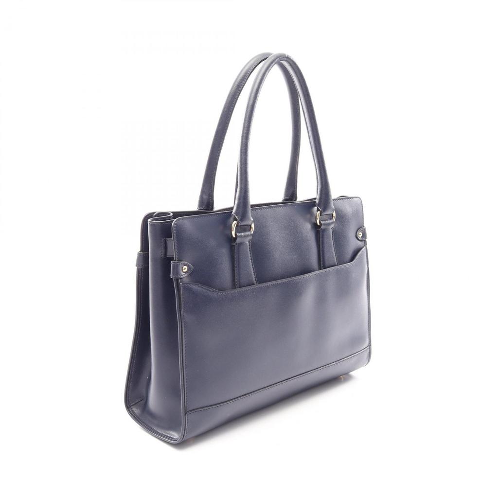 Used Salvatore Ferragamo Gancini Handbag 21 0017 leather Navy Used Women