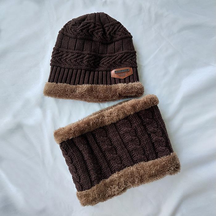 Комплект из зимних шапок и шарфов для мальчиков и девочек, толстые шапки и ожерелья на осень, милые детские шапки для детей в возрасте от 3 до 12 лет