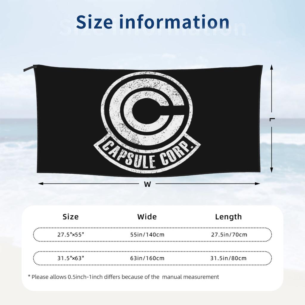 Capsule Corp Beach Towel Soft Microfiber Quick Dry Absorbent Quick Towels For Bath